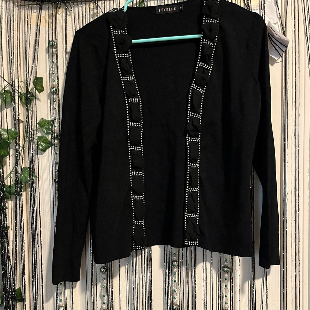 Black beaded cardigan